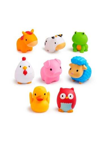 Munchkin Floating Farm Animal Rubber Bath Toys 8 Pack