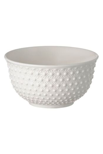 SHOPIENS Porcelain Serving Bowl Shopiens®, White, Dots Flowers Model, Minimalist, 650 ml
