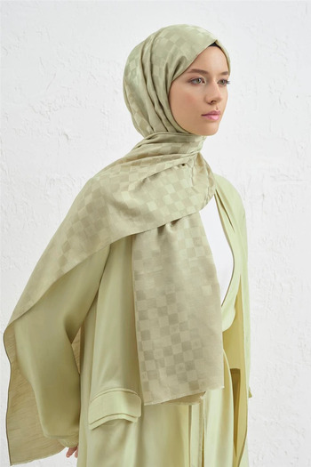 Armine Elegance J.İpek Cotton Checkered Shawl - 75 x 195 - 54