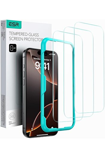 Generic ESR 3 Pack for iPhone 16 Pro Max Screen Protector, Tempered Glass Film with Easy Installation Tool,