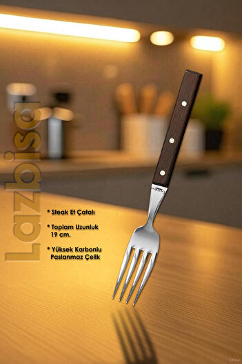 LAZBİSA Hand Craft Serisi Steak Et Yemek Çatalı Kahvaltı Çatalı 6 Lı Set Mutfak Çatal Seti HDS-70
