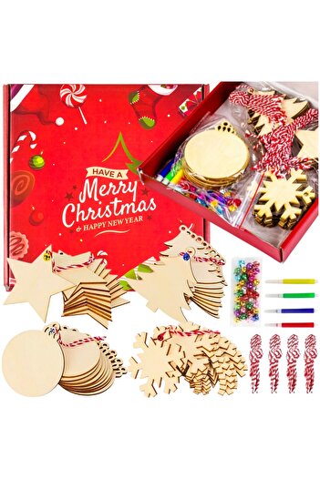 Other Christmas tree ornament set, wooden ornaments for children, Christmas balls.