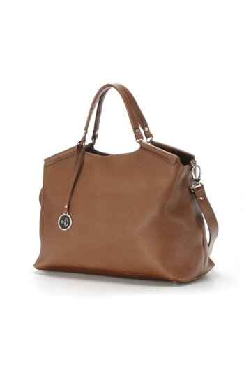 ANNA FELLINI - Women's Leather Bag, Laura 63 B, Brown, 44x19x32 cm