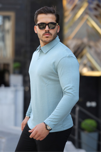 BY İMPALA MODA Men's Double Face Fabric Polo Neck Oversize Sweatshirt