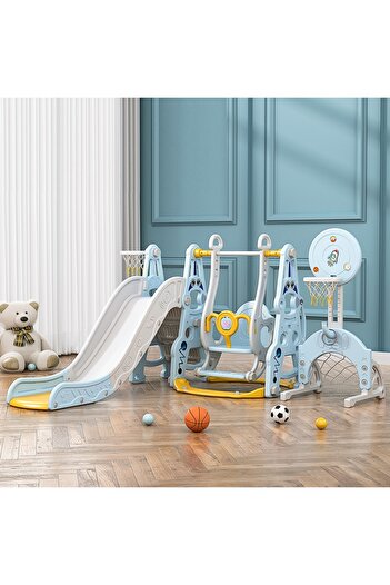 Nichiduta Garden 4in1 Astronaut Blue playground with slide, swing with removable bumper