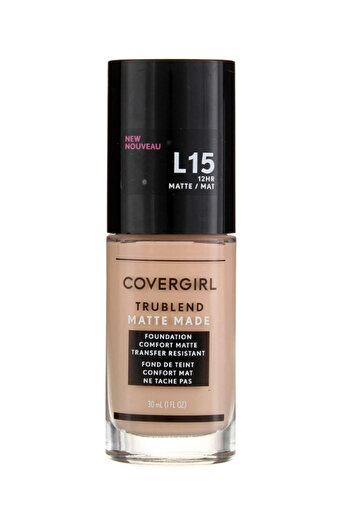 covergirl TruBlend Matte Made Liquid Foundation, L15 Porcelain, 1.01 fl oz – Matte Finish, 1 Count