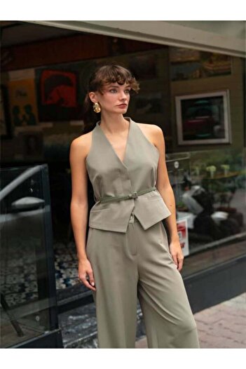 Eternity Global Vest Pants Suit Khaki