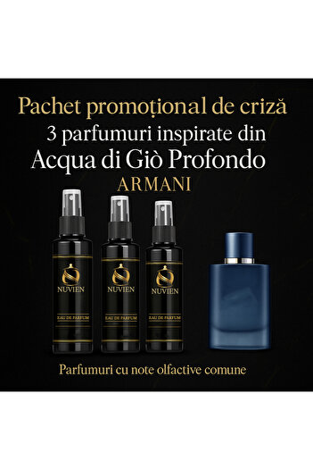 Nuvien Set 3 Parfumuri 50ml – Inspirat din Acqua Di Gio Profondo A.