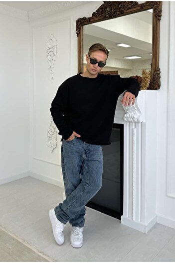 serline Pis Yaka Basic Oversize Sweatshirt