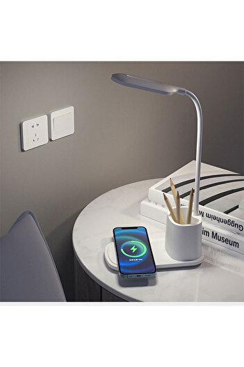 Other Inductive charger, LED desk lamp, white container, cable, adjustable