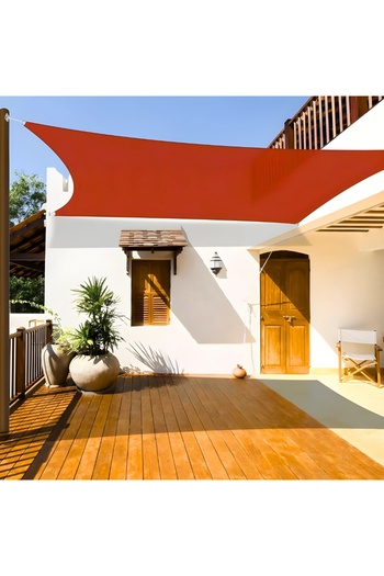 Other Waterproof Sun Shade Sail for Balcony, Terrace, Patio, Red, 4x4