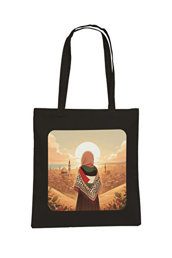 Siyer Yayınları Black Raw Cloth Printed Tote Bag