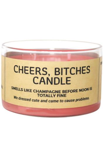 Candles with a mood Lumânare parfumată din ceară de soia CHEERS, BITCHES velvet rose - white musk - pink champagne 19