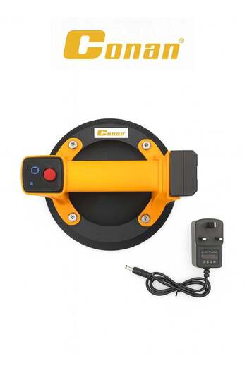 CONAN Lithium-Ion Electric Suction Cup, 8" / 200 mm – Up to 200 kg Load, Digital Display & Auto Re