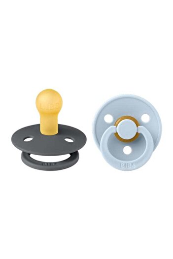 Bibs Pack of 2 Colour Symmetrical Soother, BPA Free Dummy Pacifier, Symmetrical. Natural Rubber Late