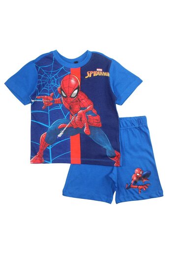 SPIDERMAN Children's short-sleeved pajamas, 100% cotton, multicolor, Force, Spiderman, Marvel