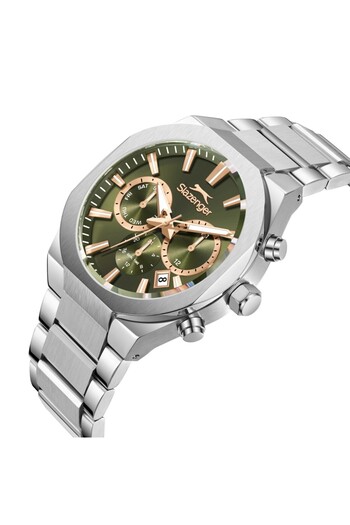 Slazenger Sl.09.2540.2.06 Steel Band Steel Case 10 Atm Water Resistant Metallic Color Men's Wristwatch