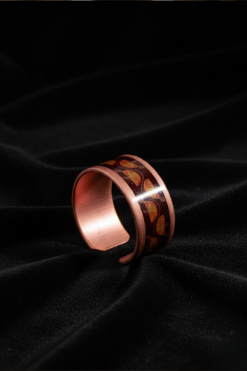 OSMANLI GÜMÜŞ Women's Copper Ring - Autumn Model Special Edition Metal Box and Quartz Stone