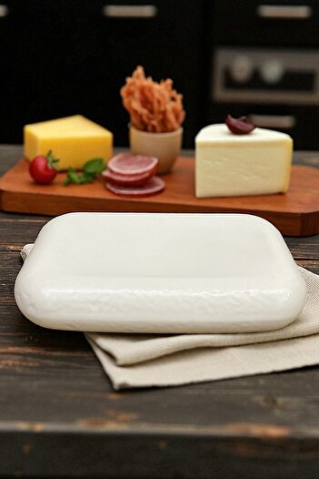İREA PORSELEN Plume Porcelain 27cm Rectangular Flat Serving Presentation Plate