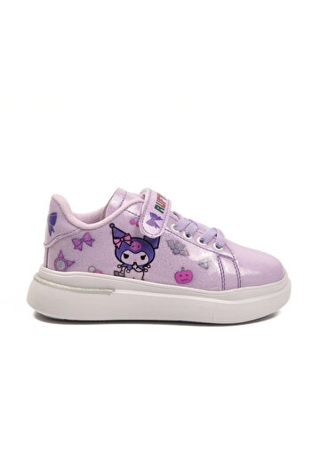 Aspor Lilac Patent Leather Glittery Velcro Girls' Sports Shoes