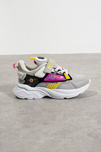 QBALVİN Children's Sneaker Quality Velcro and Lace-Up Flexible Comfortable Casual and Ergonomic Shoes