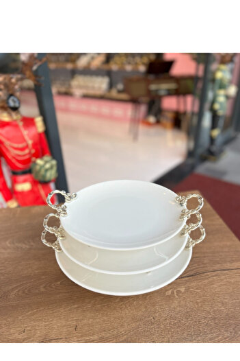 PONCİKPAZAR 3 Size Round Porcelain Serving Bowl