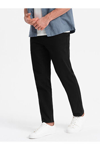OMBRE Ανδρικό παντελόνι chino SLIM FIT - μαύρο V4 OM-PACP-0186 S