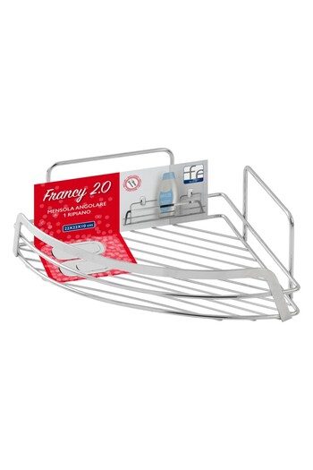 Italbox Francy corner shelf, chrome steel, silver, 22x22x10cm