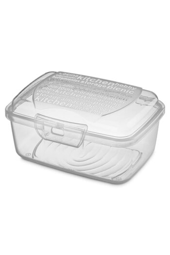 SHOPIENS Small Transparent Plastic Food Container Shopiens® with Clip Lid, 350 ml