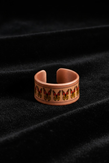 OSMANLI GÜMÜŞ Women's Copper Ring - Zodia Model Special Edition Metal Box and Quartz Stone
