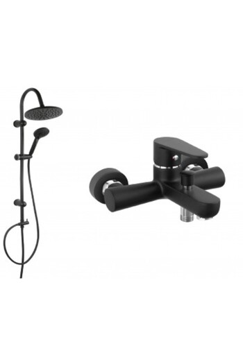 FERRO Coloana de dus Algeo, cu baterie cada / dus, set bara dus, culisant, dus fix, para dus mobila,