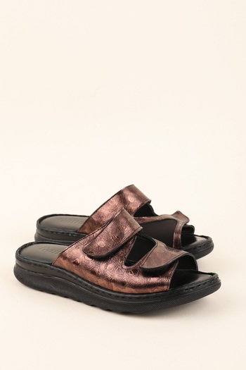 Gondol Genuine Leather Comfortable Slippers Special for Bone Protrusion Irm.173 Tan