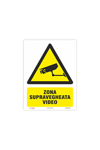 creative sign Video surveillance area indicator, sticker, 15x20cm