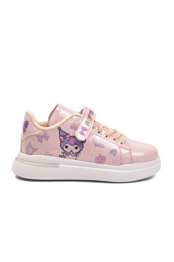 Aspor Powder Patent Leather Glittery Velcro Girls' Sports Shoes