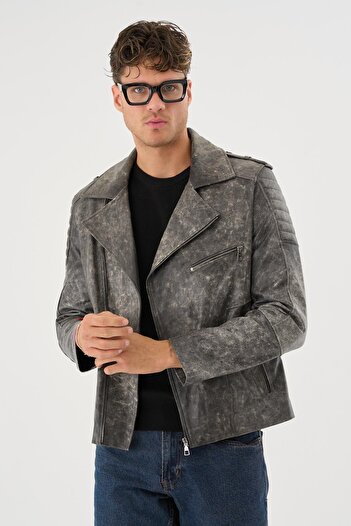 Deri Company Ryder Gray Men's Leather Coat