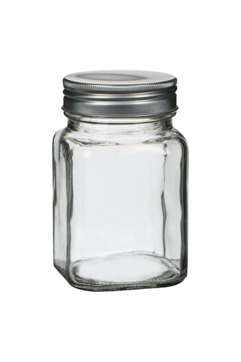 SHOPIENS Glass Jar with Threaded Metal Lid Shopiens®, 730 ml