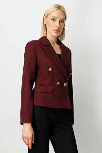 Ekol Double Breasted Collar Stamp Jacket