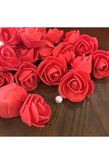 Generic SOLDOUT 50 PCS Mini PE Foam Rose Heads Artificial Flowers For Home Garden DIY Pompom Wreaths Wedding