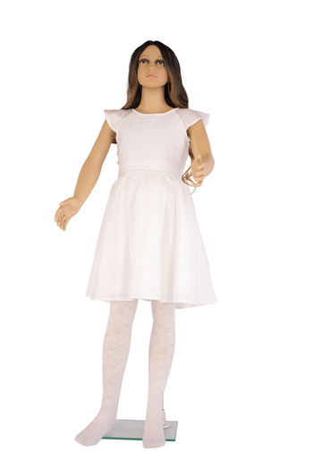 PETRA-ELISA Children's Microfiber Tights 40 DEN with Miruna pattern, White, 3-6 years