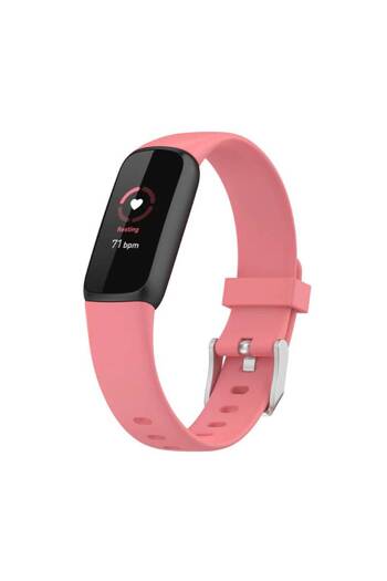 Edman Silicone Bracelet Strap for Fitbit Luxe, Size S, Pink