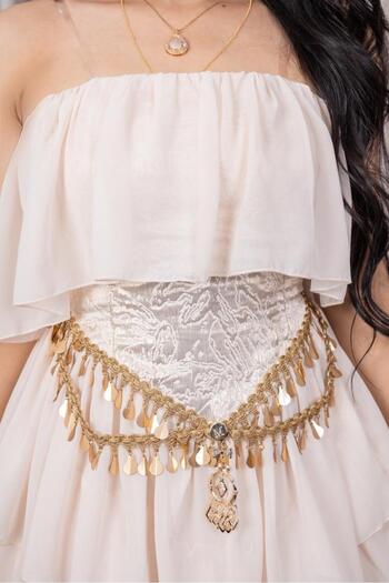 SELSAL Elegant layered dress with chain detailing