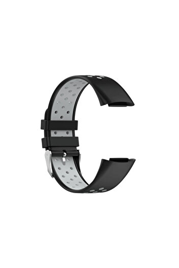 Edman Sports Bracelet Strap for Fitbit Charge 5, Black/Gray