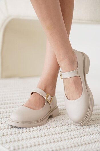 SİLİYA Women's Casual Shoes Comfortable Fit Orthopedic 3 cm Thick Heel Loafer