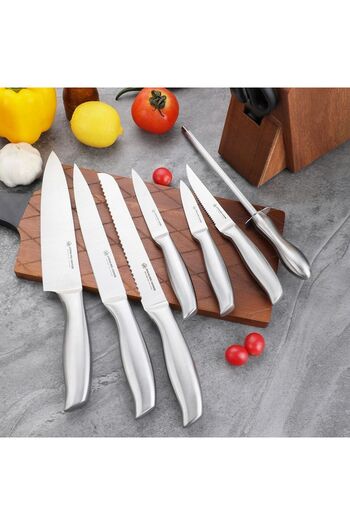 Danube Home Chef’s Delight Celina 9-Piece Knife Set with Block – Pro Stainless Knives for Kitchen Use