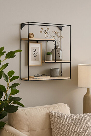 Boltze Tjorge shelf, Boltze, metal, black, 11x40x40 cm