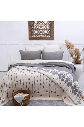Şaheser Muslin blanket 240x260cm + 2 pillowcases, Saheser Home, Sole Grey