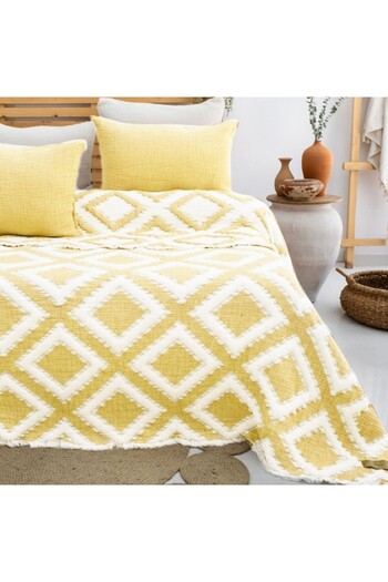 Şaheser Muslin blanket 240x260cm + 2 pillowcases, Saheser Home, Sonia Yellow