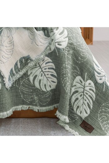 Şaheser Muslin blanket 240x260cm + 2 pillowcases, Saheser Home, Forest green