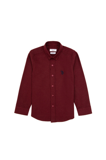 U.S. Polo Assn. Boy's Burgundy Long Sleeve Basic Shirt 50316769-Vr014