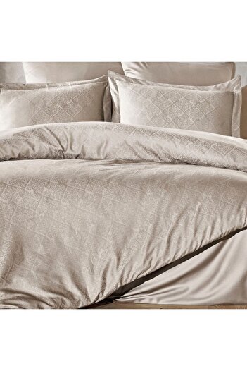 Şaheser Luxury satin jacquard bed linen, Saheser, Harley Beige